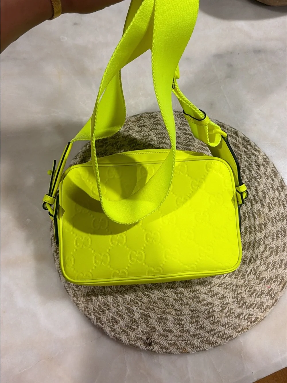 Gucci Rubber-Effect Crossbody Bag 'Fluorescent Yellow'